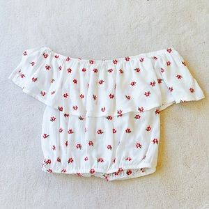 TIlly’s Floral Off the Shoulder Cropped Top
